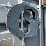 Letter g in galvanized metal height 45 cm
