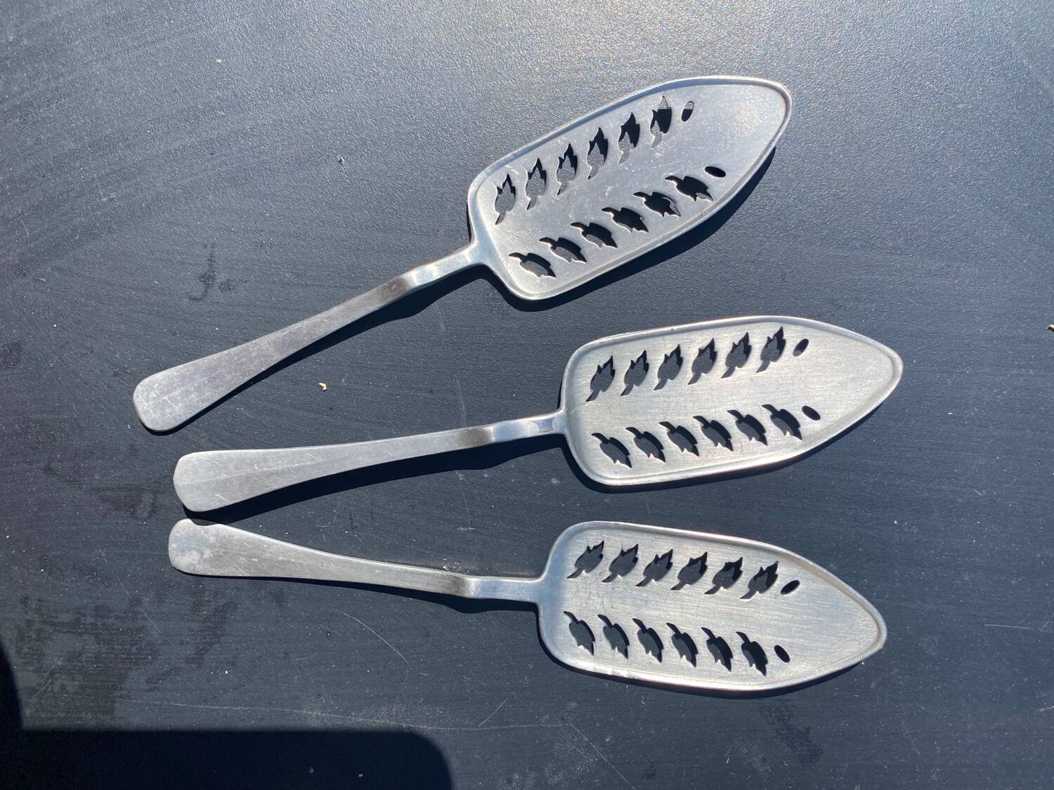 Set - 3 chiseled absinthe spoons