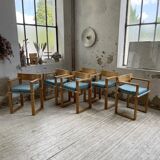 Set of 6 oak chairs with armrests Ate Van Apeldoorn