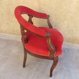 Fauteuil velours rouge