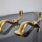 Paire de bougeoirs noeud, design brutaliste, italie, 1970