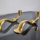 Paire de bougeoirs noeud, design brutaliste, italie, 1970