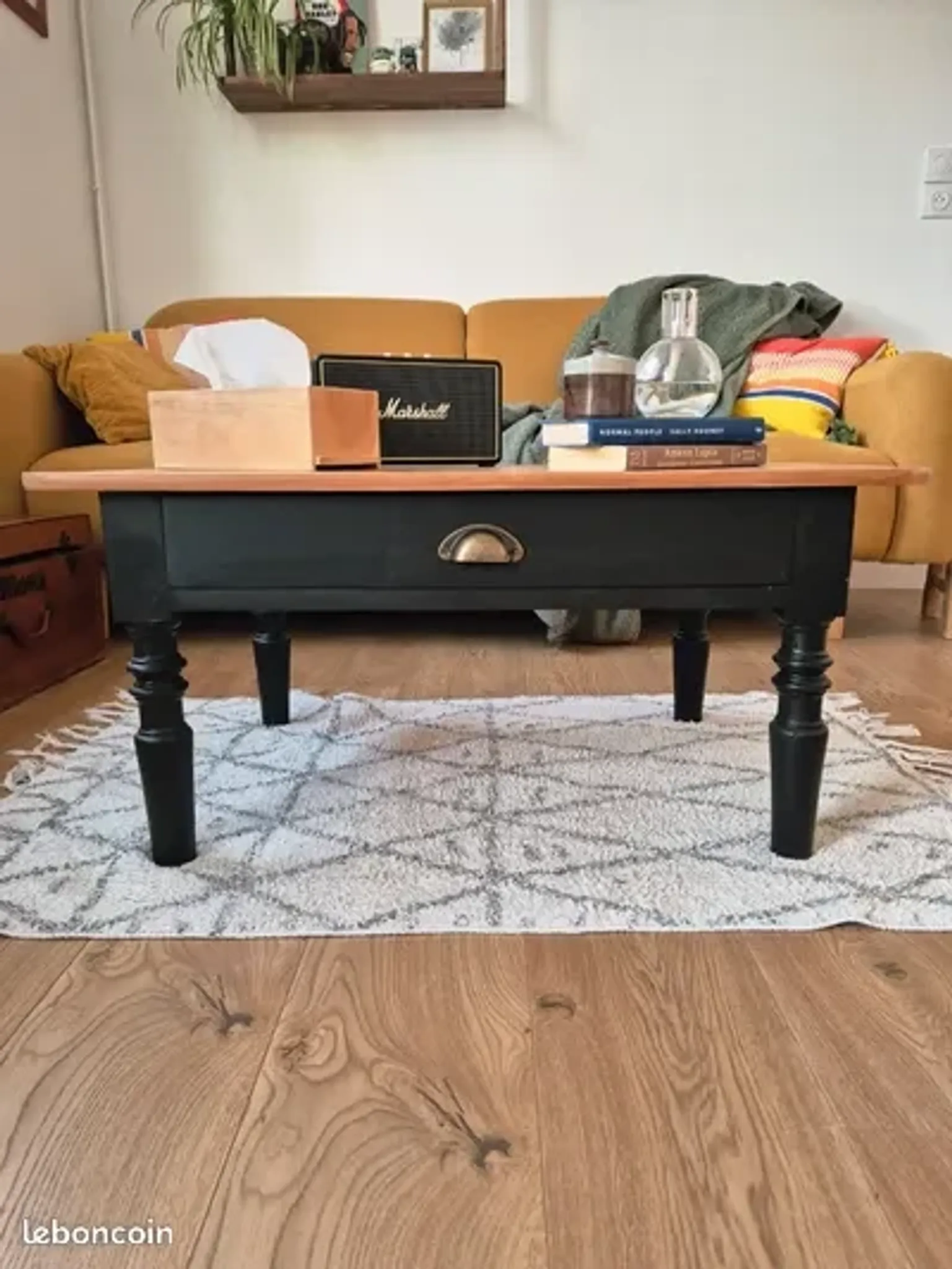 Table basse vintage rénovée