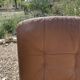 Pair of swivel armchairs in cognac leather – 1970s