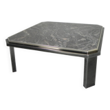 Table basse Fedam style Hollywood Regency en marbre et acier