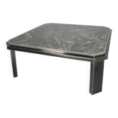 Table basse Fedam style Hollywood Regency en marbre et acier