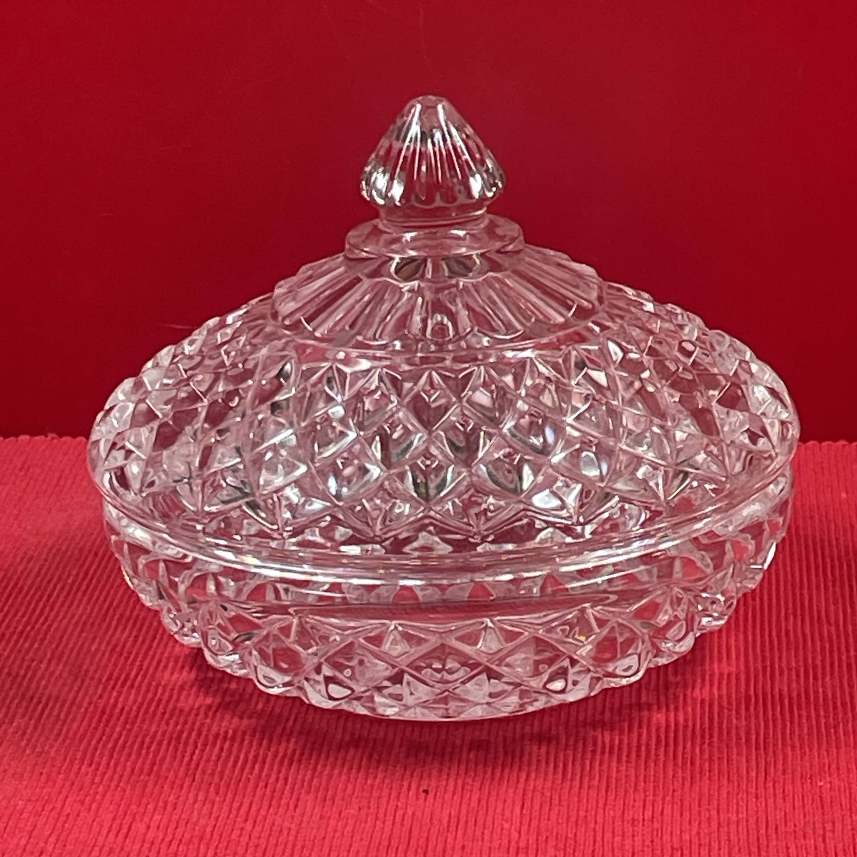 Art Deco molded glass candy dish