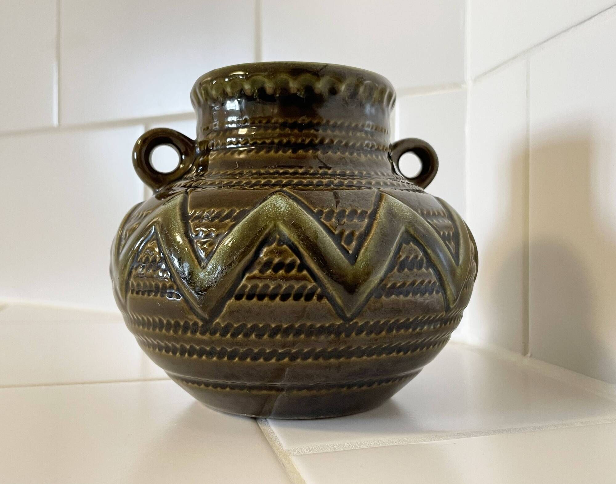 Set of 4 vintage French and German vases - Strehla, Vallauris, Steuler