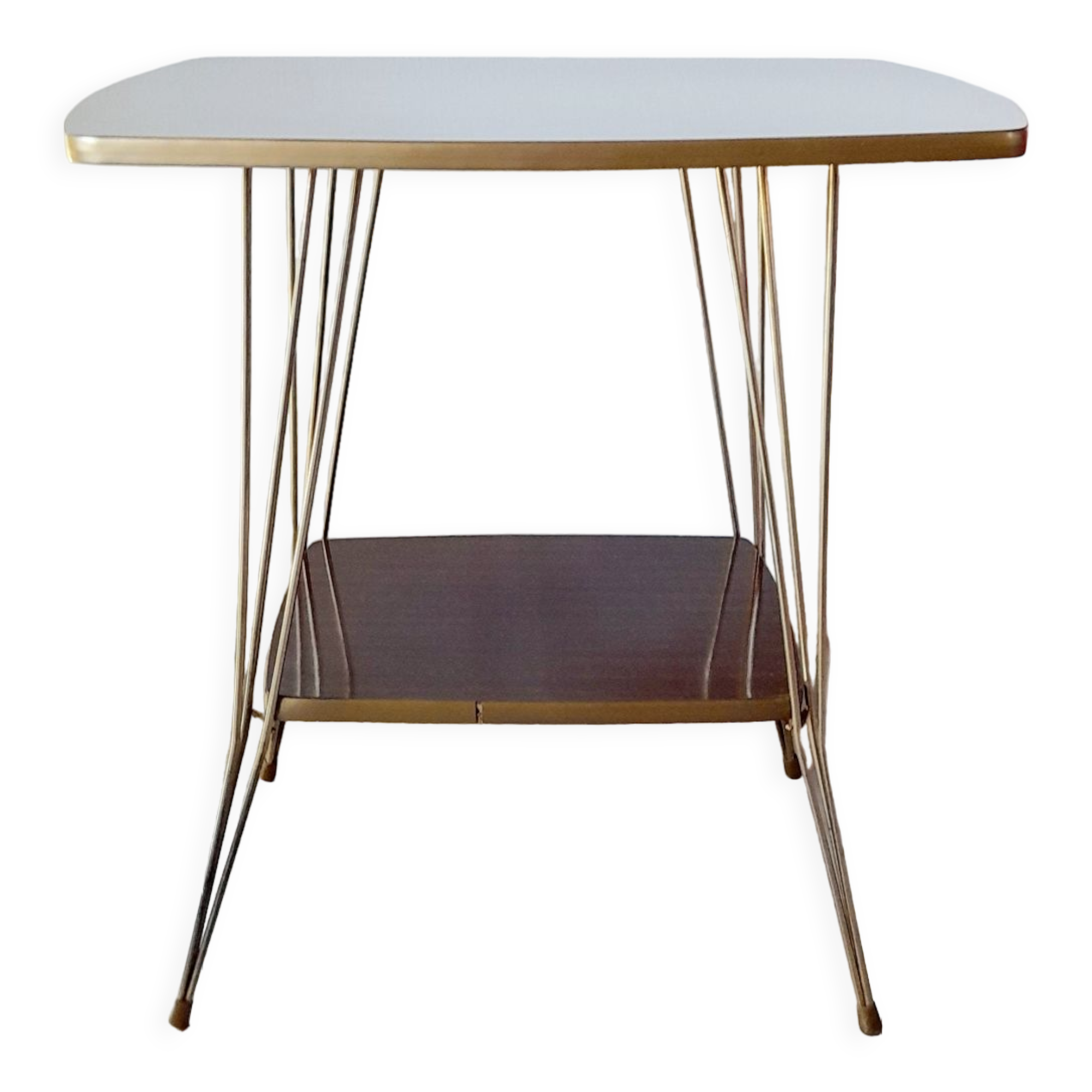Formica and metal side table 70s