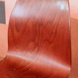 Pair of children's chairs made of plywood, vintage style, metal legs