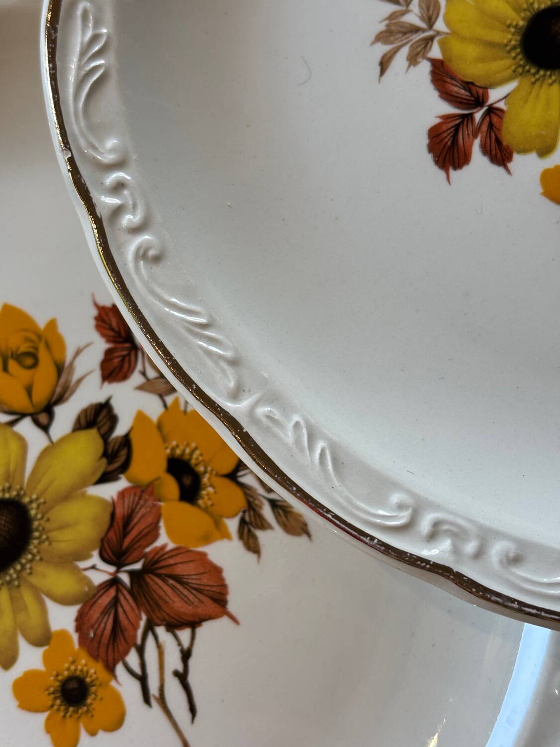 Antique Digoin earthenware dessert plates