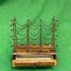 1950s Italian brass and wood wine rack with drawer