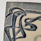 Old tile in Gien faience with Art Nouveau decoration