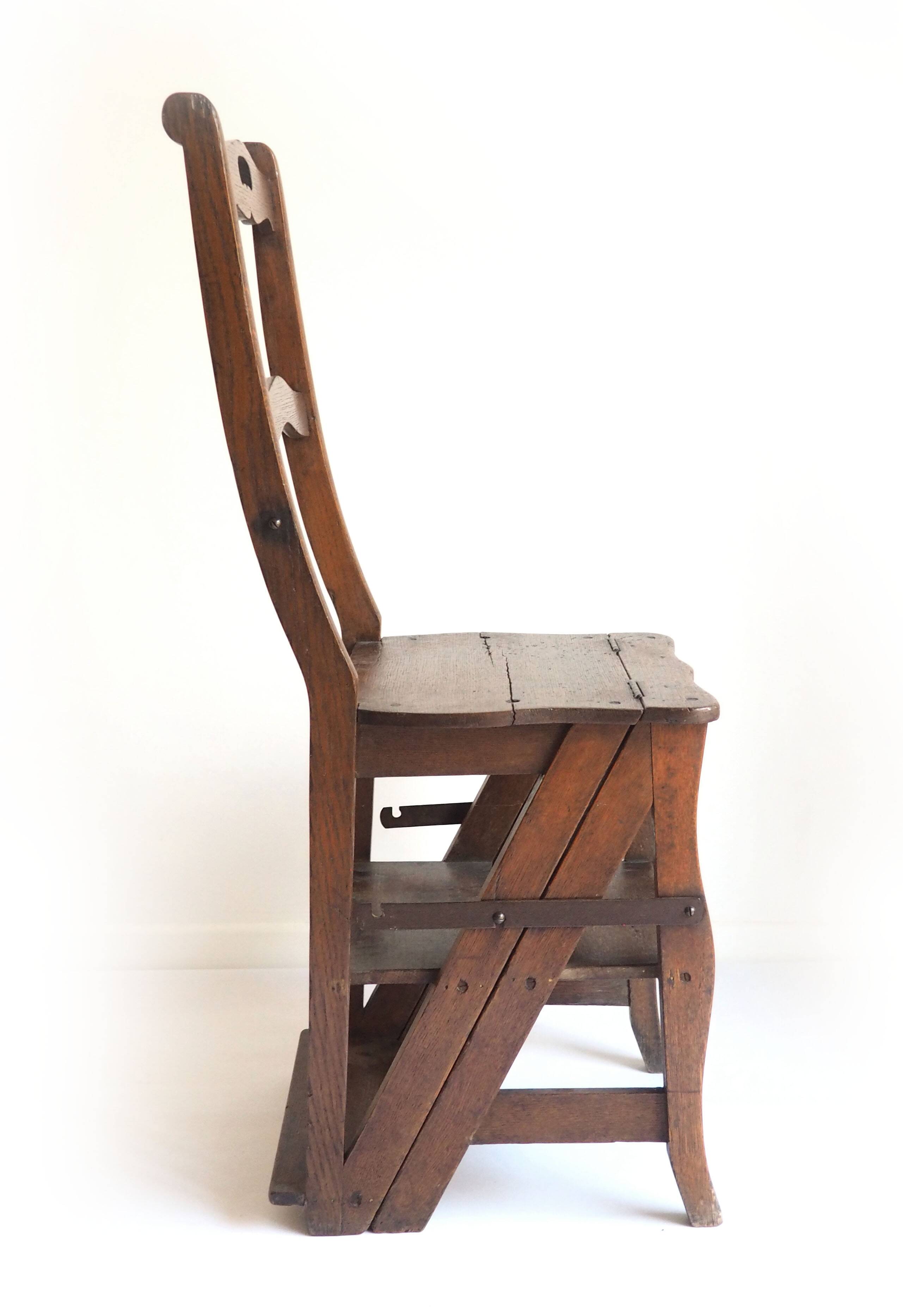 Old wooden chair stepladder