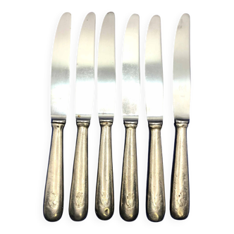 Set of 6 small silver-plated Navy knives SOH