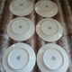 6 checked dinner plates