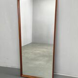 Danish Mid Century Teak Wall Mirror, Minimalist Frame, 1960s