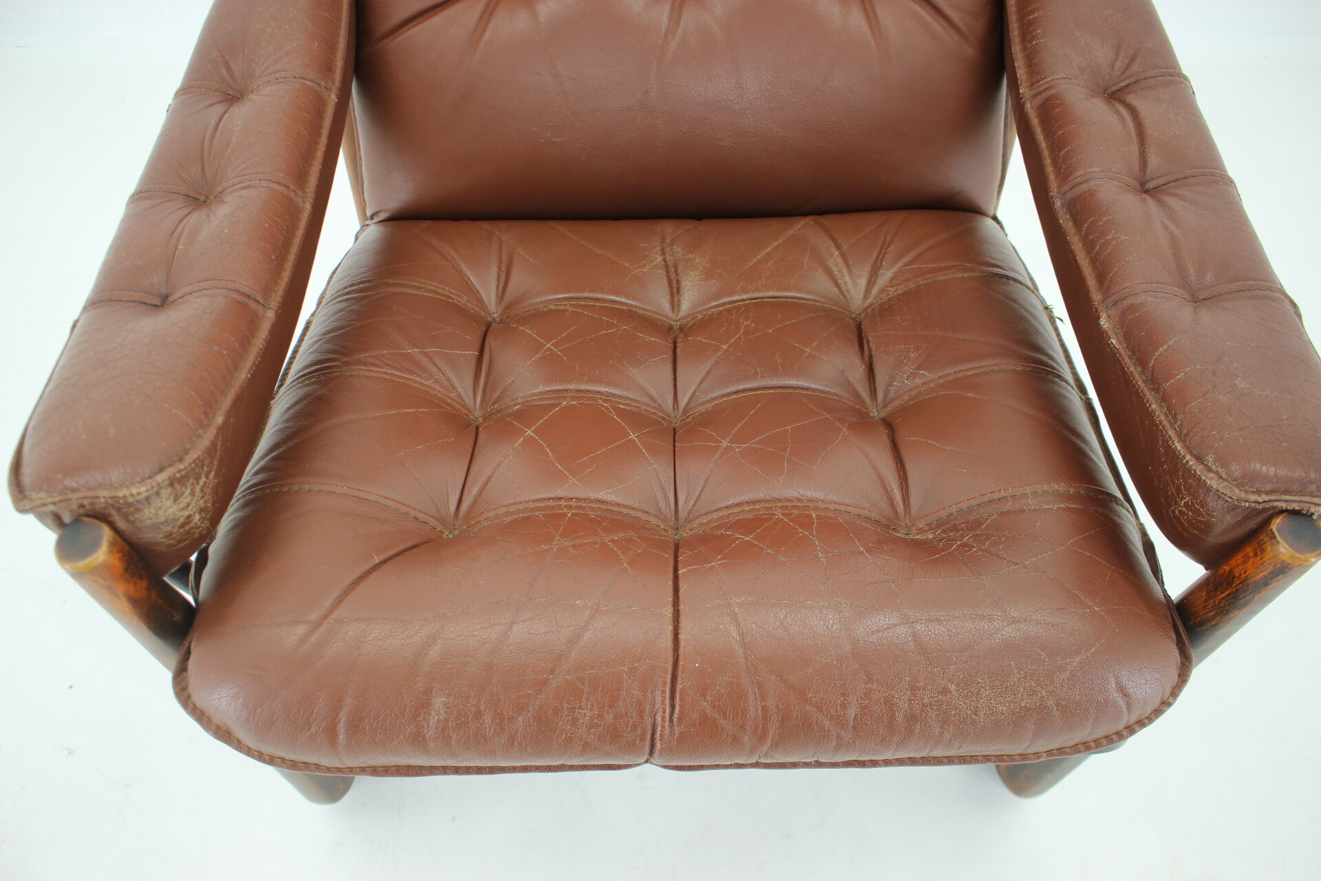 1960s adjustable leather armchair by Genega Mobler, Denmark