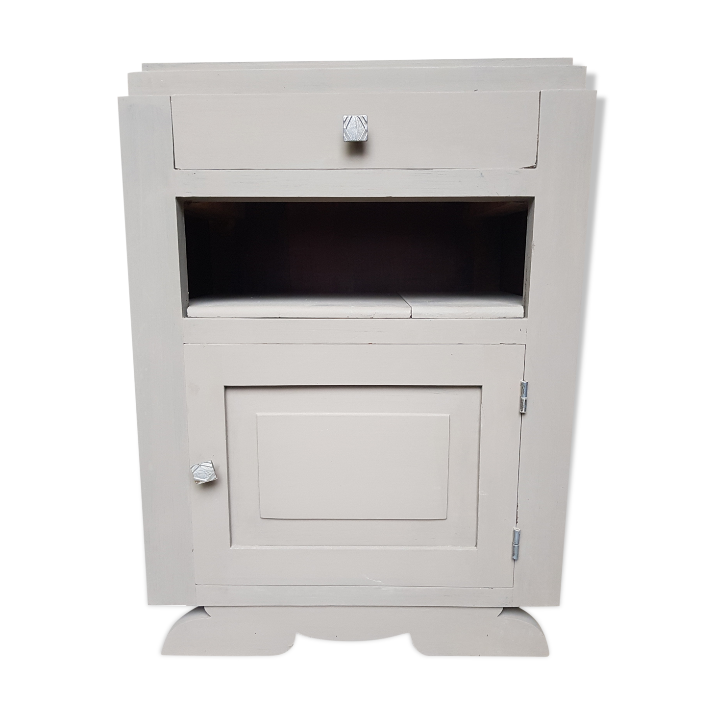 Wooden bedside drawer and a door