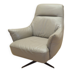 Fauteuil pivotant en cuir, design italien, années 1990, fabrication : Natuzzi