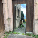 Marly brothers chiseled mirror in burgundy made in France 1950-1960