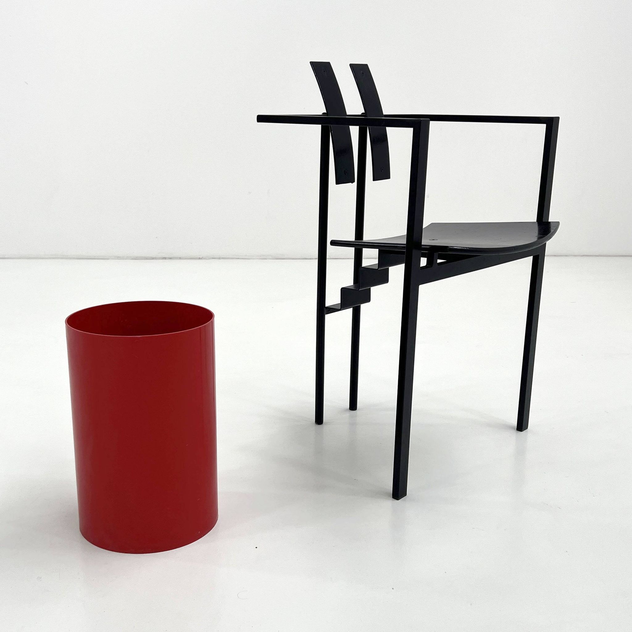 Basket, red umbrella stand by Gino Colombini for Kartell, 1970
