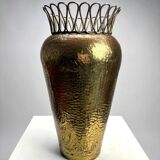 Mid-Century Hammered Brass Umbrella Stand in the style of Gio Ponti, 1950s