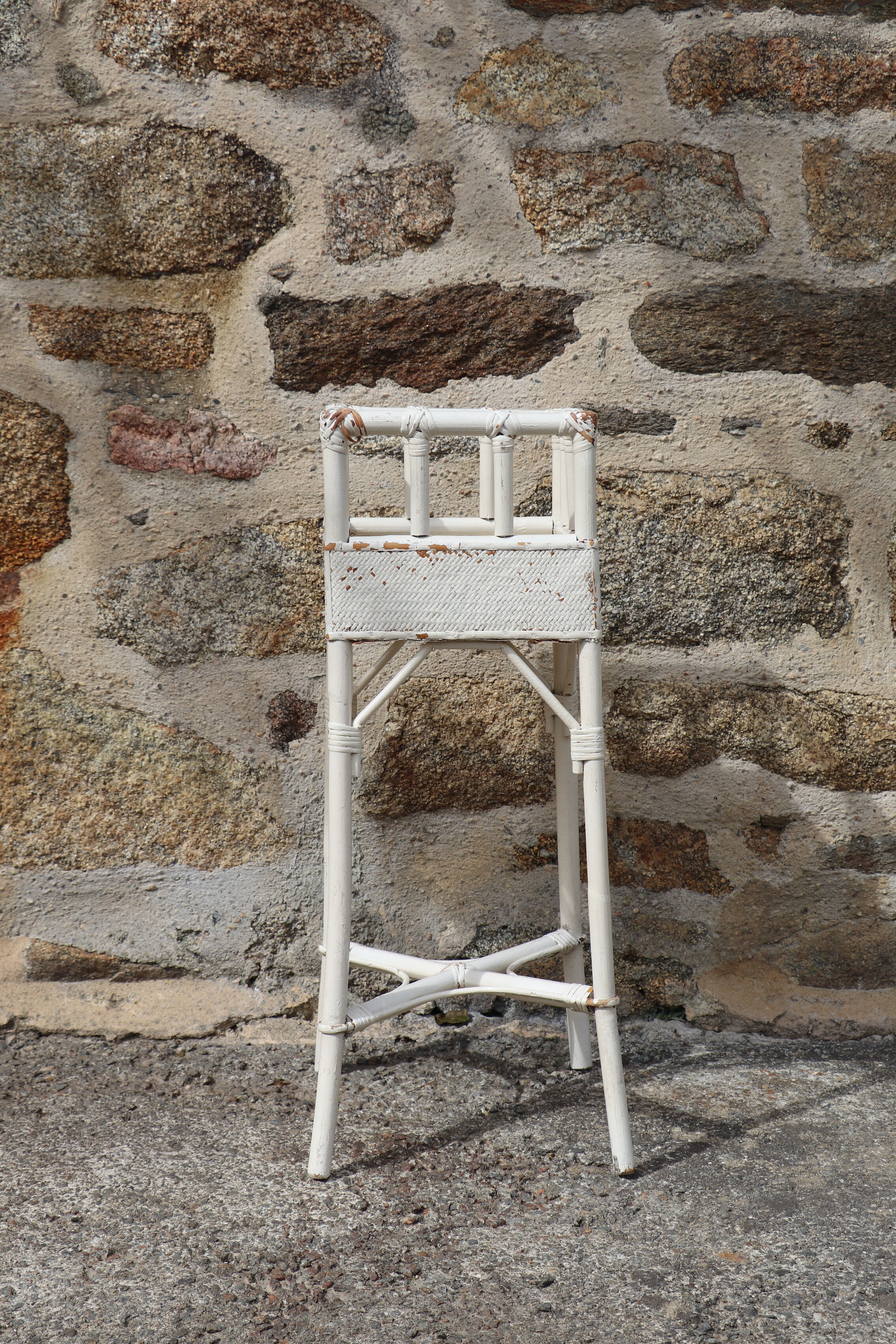 Rattan and wicker planter, 20th century