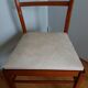 Scandinavian chair wood mahogany color and skai white