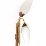 Double opaline flute wall light