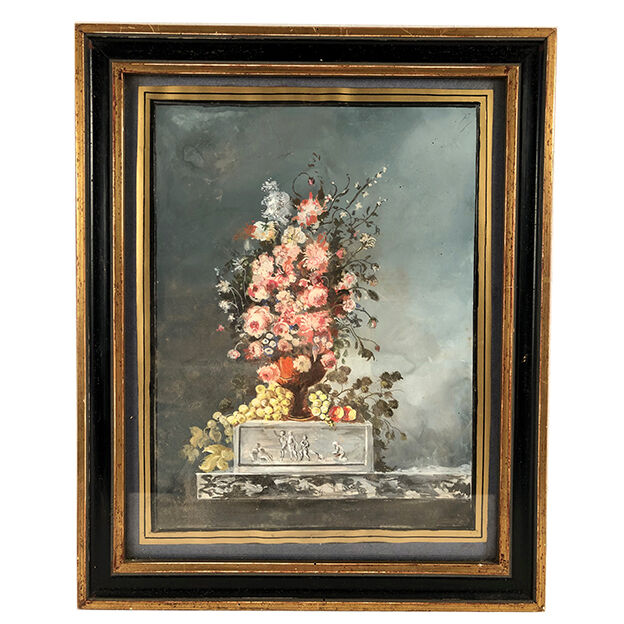 Bouquet of flowers, framed watercolor