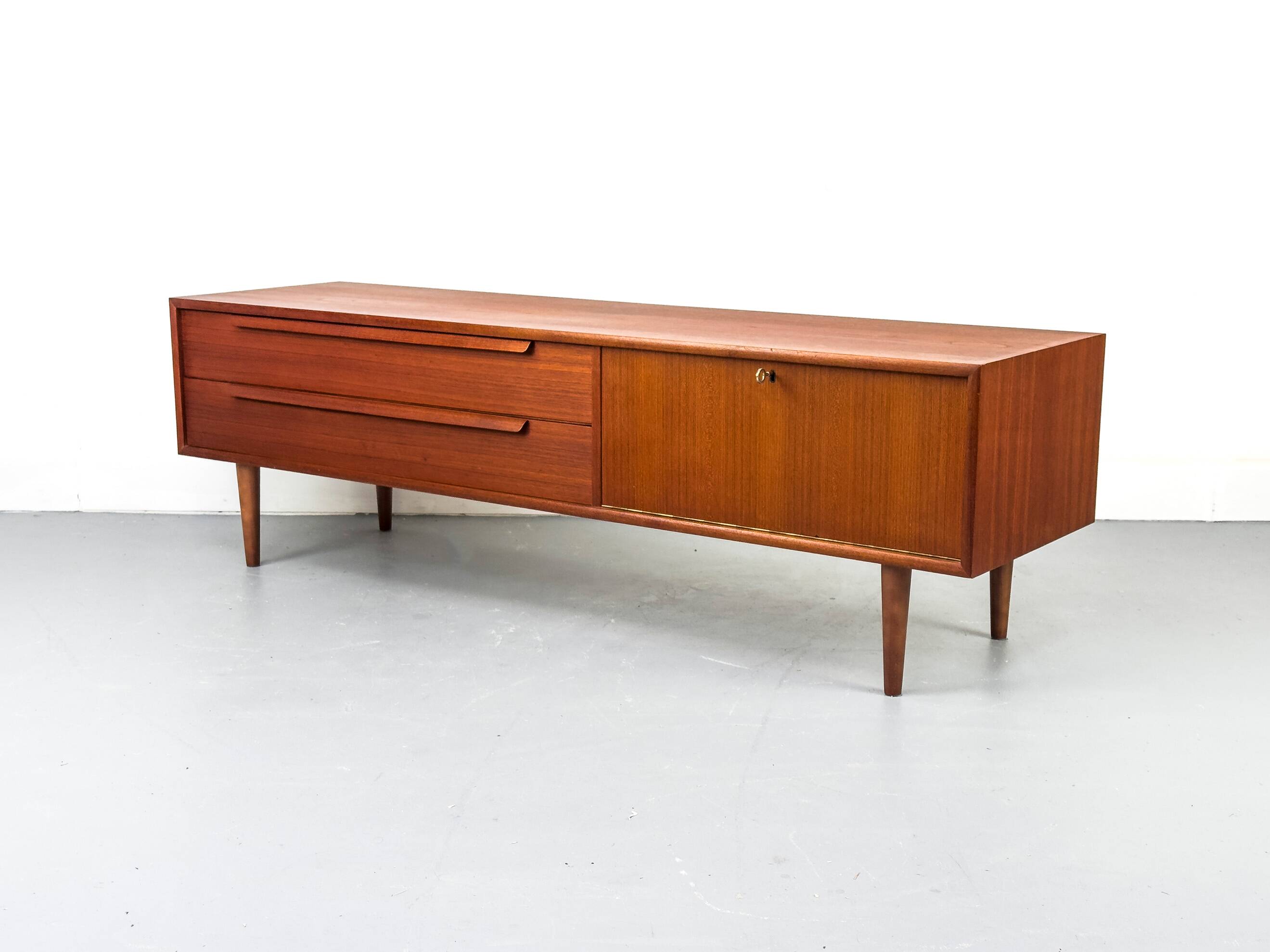 Teak lowboard with drawers from WK Möbel, 1960s