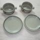 2 bowls with small plates in Korean stoneware