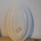 Oval plate ravier vintage salines France tiles chin yellow