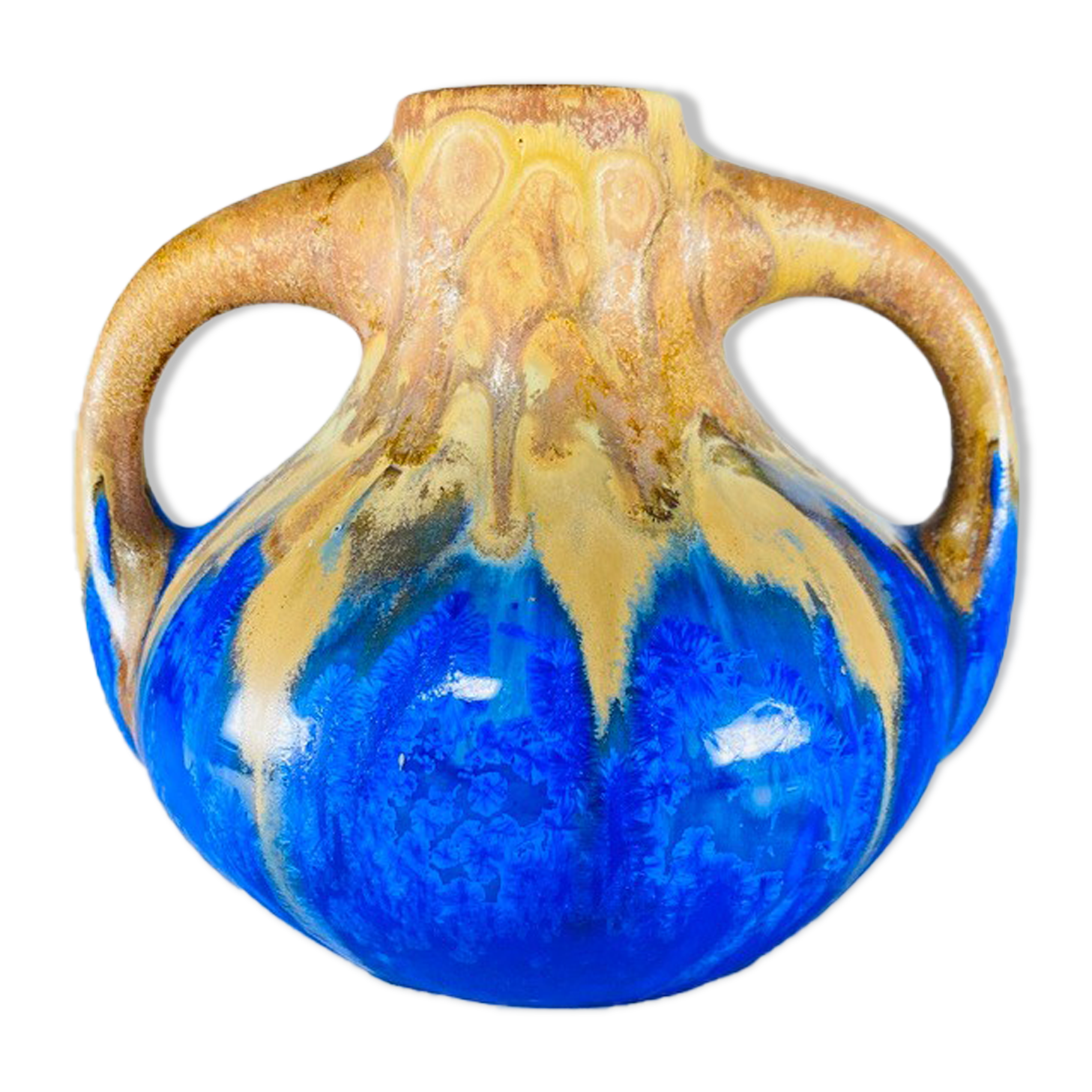 Vase Boule Gilbert Méténier blue Gannat
