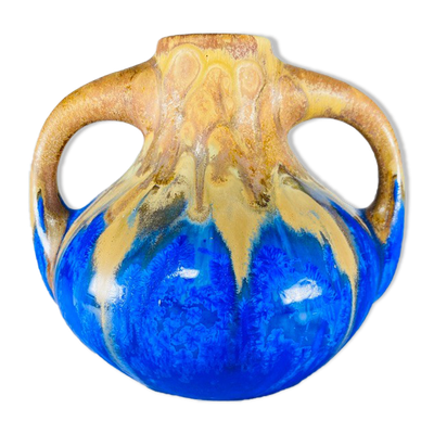 Vase Boule Gilbert Méténier bleu Gannat