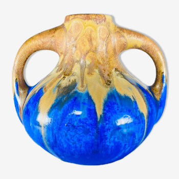 Vase Boule Gilbert Méténier blue Gannat