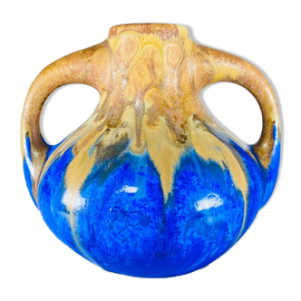 Vase Boule Gilbert Méténier bleu Gannat