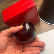 Baccarat red heart “amor” in crystal, stamped paperweight
