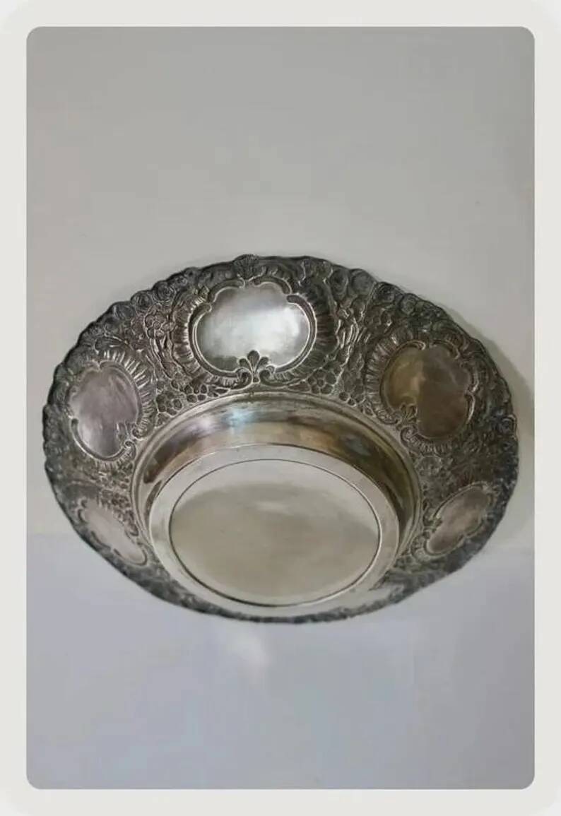 Vintage Silver-Plated Fruit Bowl Orbisa MTL | Silver Metal Fruit Bowl 20th Century | Antique Serving Dish Chic Centrepiece