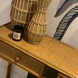 Console rotin vintage