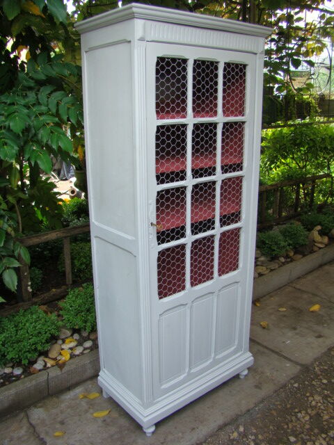 Bookcase old painted showcase
