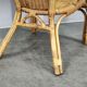 Ensemble de salon en rotin et osier italien des années 1950, quatre fauteuils et une table.