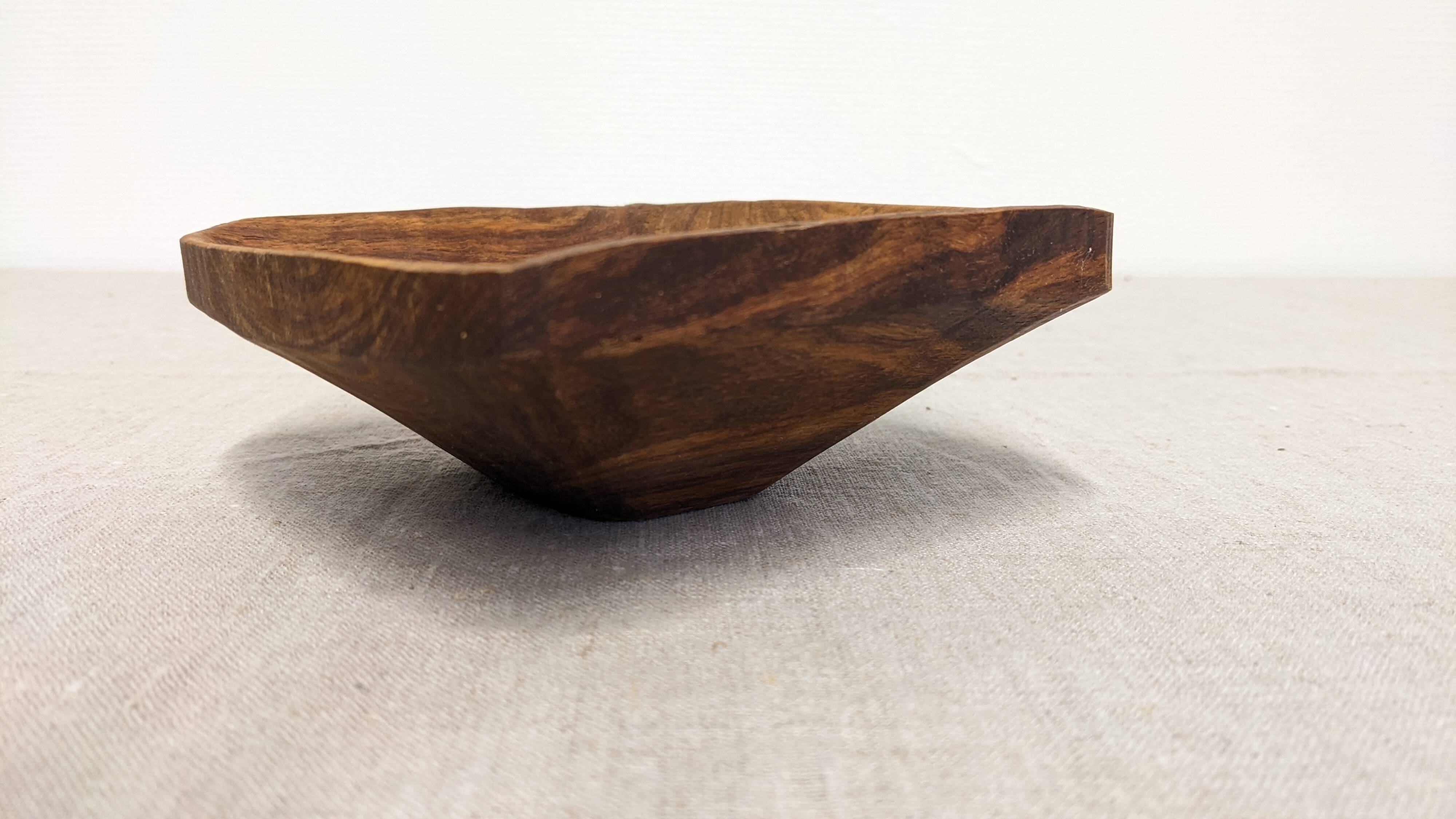 Set of 8 Scandinavian olive wood ramekins, France circa 1960.