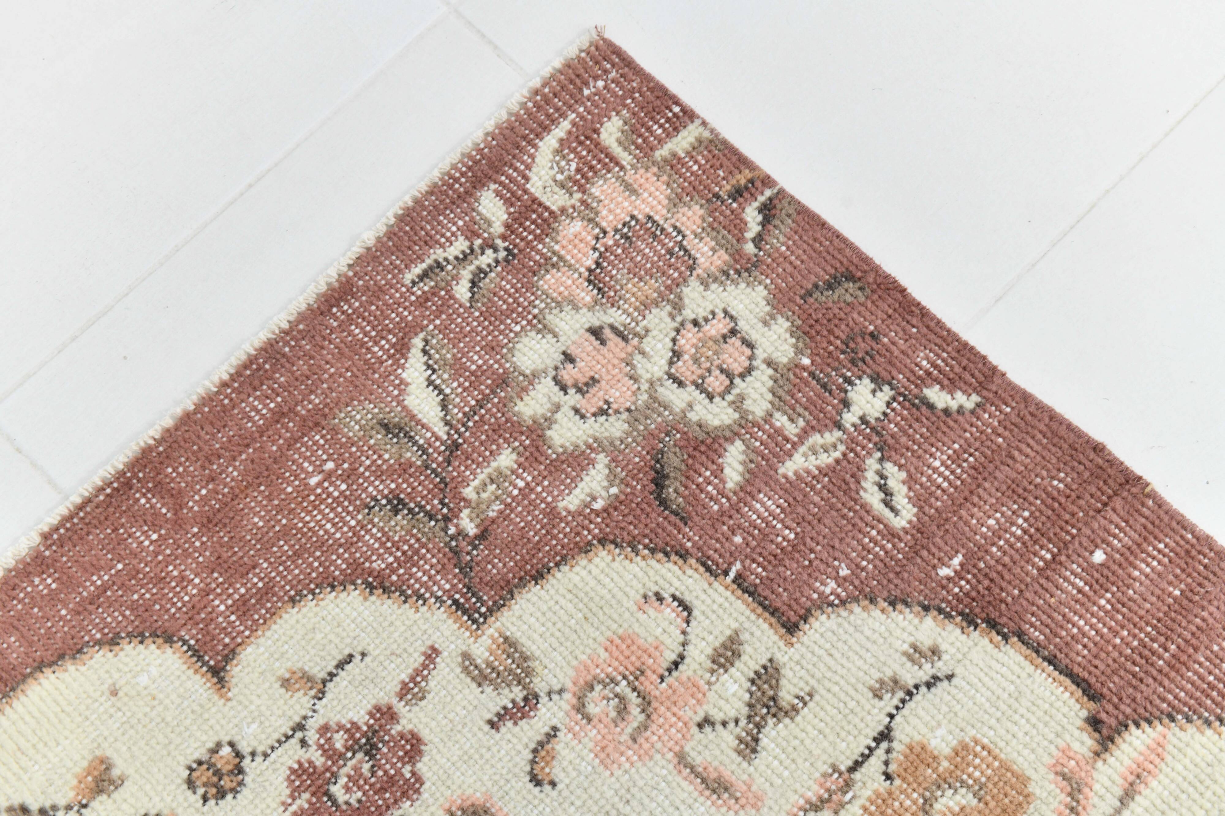 5x8 Peah Pink & Brown Floral Pattern Vintage Rug, 166x258Cm