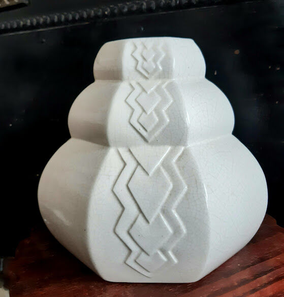 Art Deco cracked ceramic vase