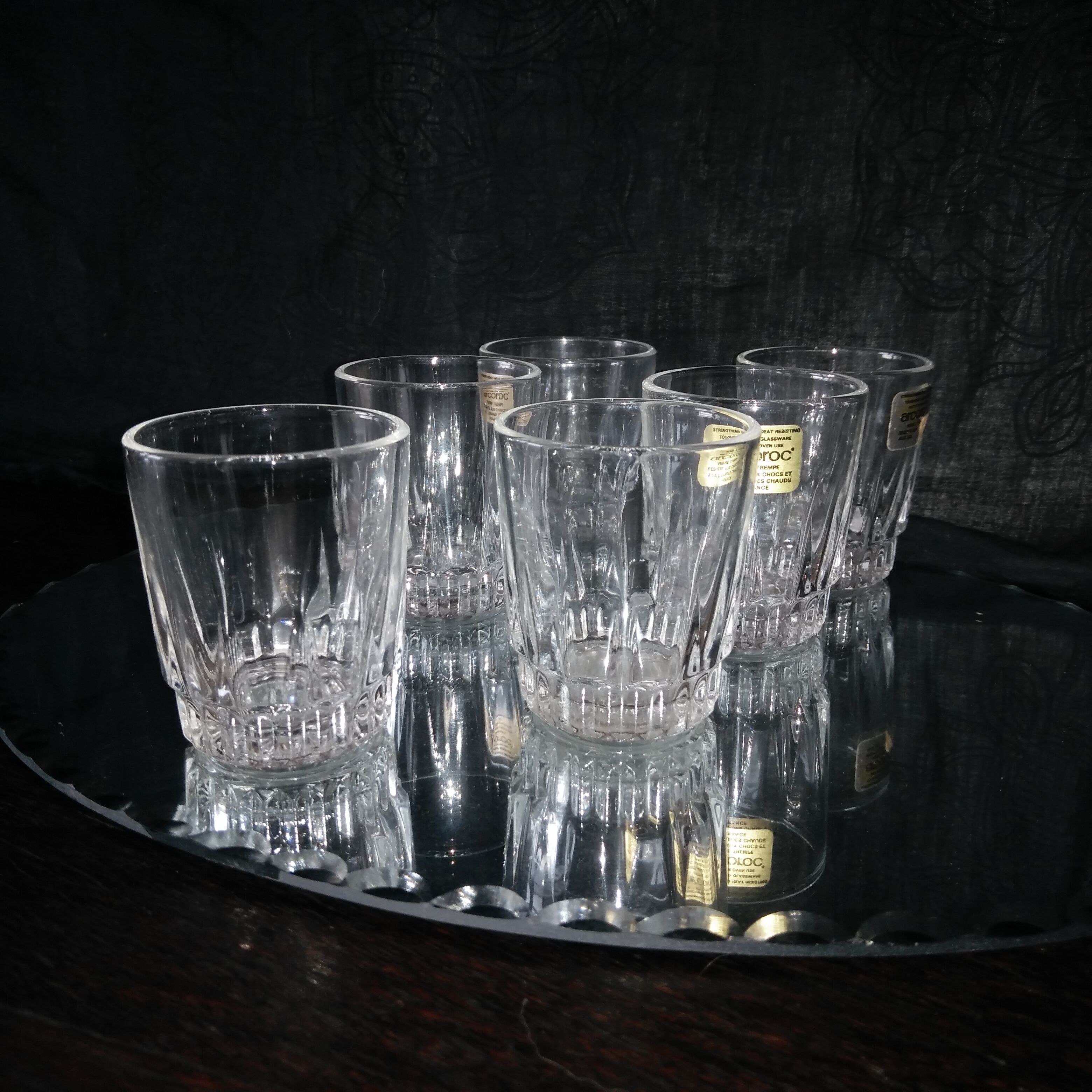 Lot Of 8 Liquor Glasses Cut Glass France Arcoroc Selency