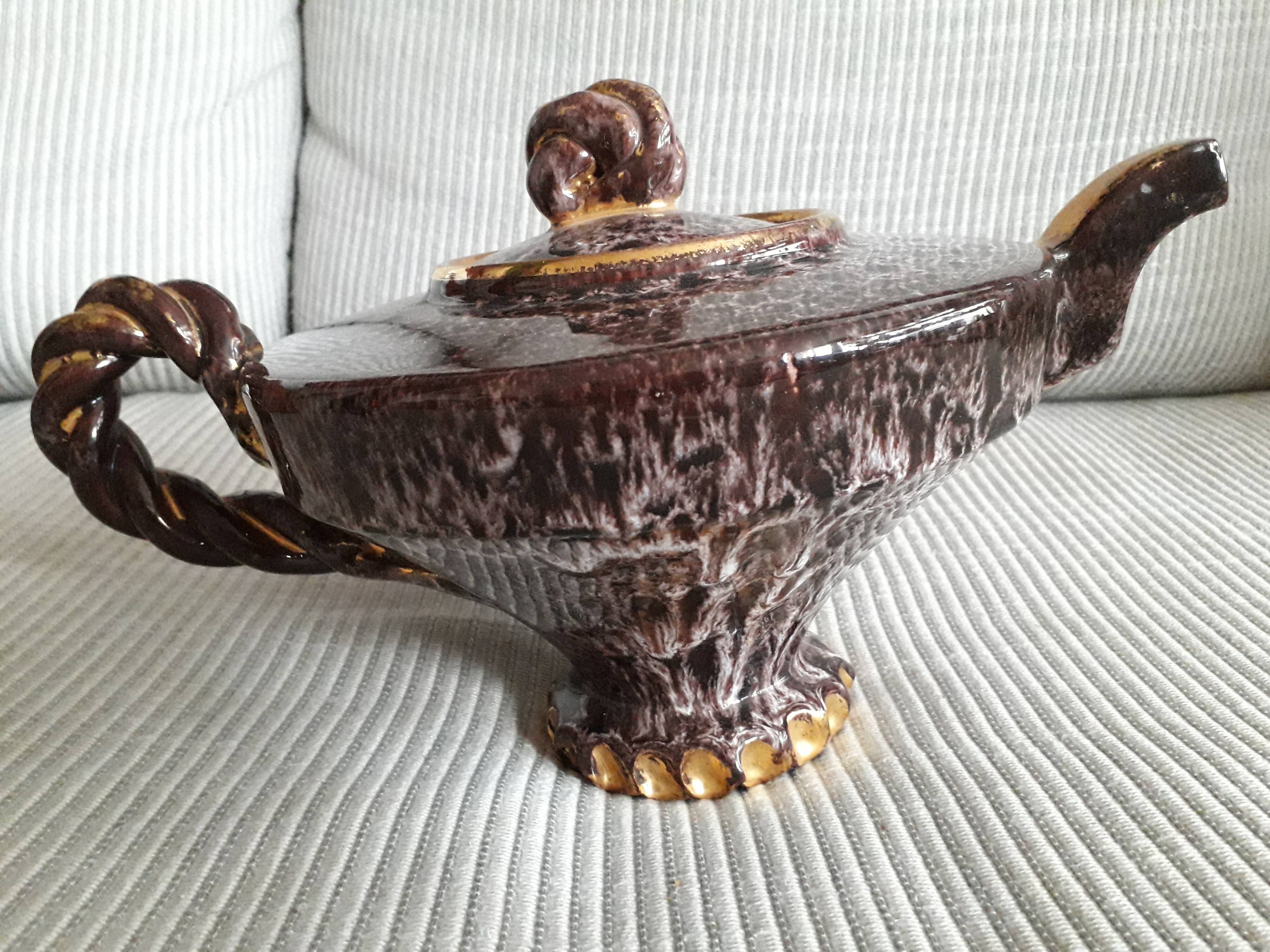 Very original rare Vallauris teapot signed Marius Giuge