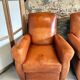 Lot de 4 fauteuils club, Cognac