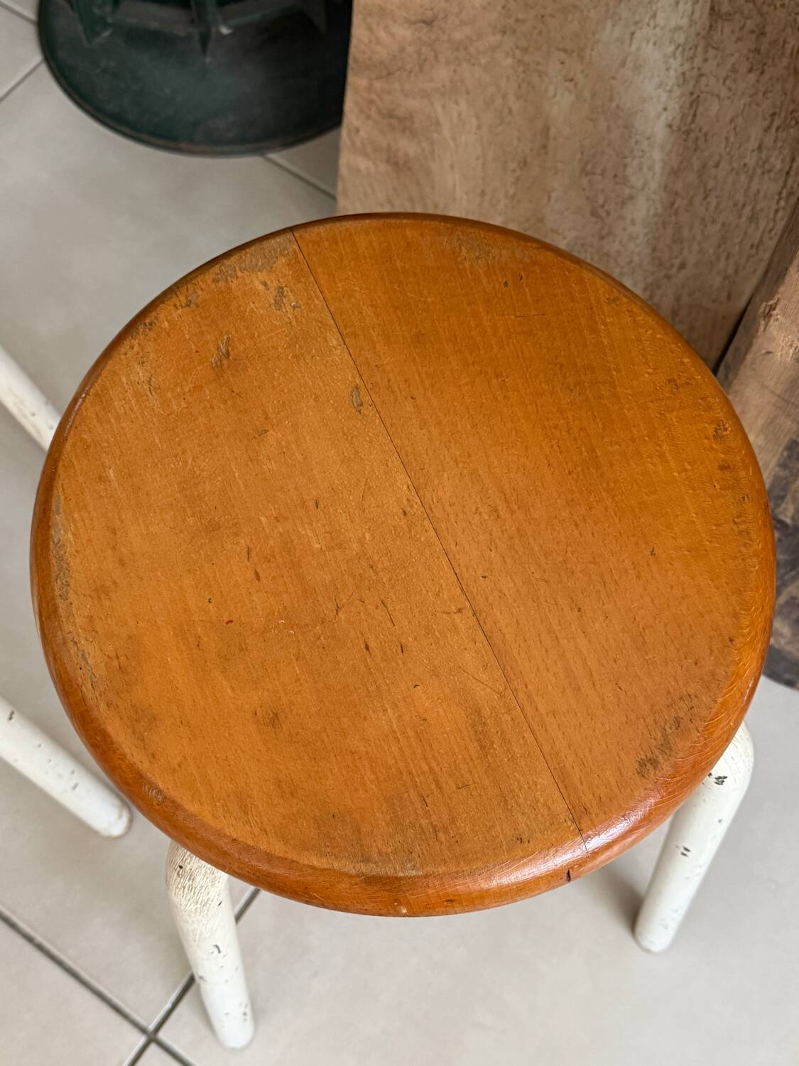 Paire de tabourets d’atelier vintage